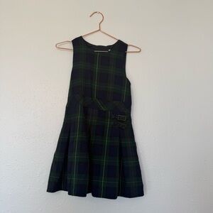 Lands' End Navy and Green Plaid Kids Dress